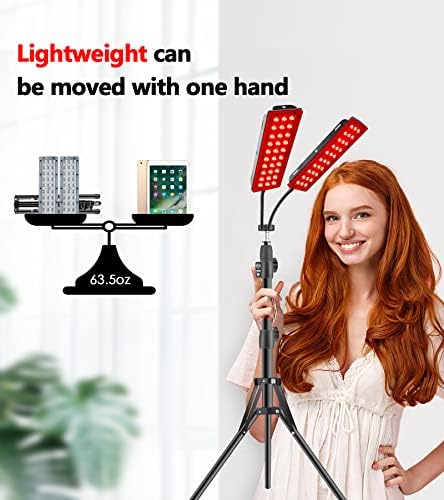 Red Light Therapy Lamp, Infrared Light Therapy with Stand - 660nm Redlight and 850nm Near Infrared Light Device for Body Pain Relief Skin Care