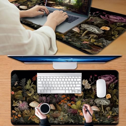 for MTG Game Playmat, for Magic TCG Rubber Play mat,Tabletop Card Playmats with Smooth Surface,Trading Card Inked Game Mat,Battle Game,Wildflower Mushroom