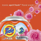 Tide PODS 4 in 1 with Downy, Laundry Detergent Soap PODS, April Fresh Scent, 73 Count, Packaging May Vary