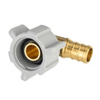 25-Pack Pex1/2" X 1/2" Female NPT Swivel Elbow Adapter, Brass Barb Crimp Plumbing Fittings, ASTM F1807,(PEX1807208-25PCS)