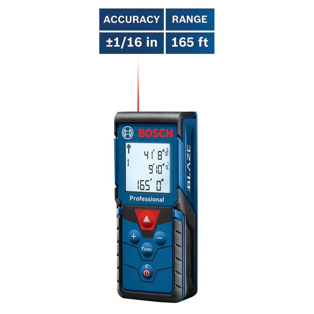 BOSCH GLM165-40 Blaze™ Pro 165 Ft. Laser Measure, Distance Measuring Laser