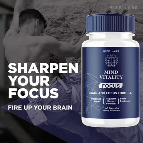 Mind Vitality Focus Brain Supplement to Boost Focus and Concentration & Avoid Mid-Afternoon Fatigue, Advanced Formula - Pack of 5(300 Capsules)