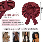 YANIBEST Silk Bonnet for Sleeping Women Satin Bonnet Double Layer Satin Lined Hair Bonnet with Tie Band Curly Hair