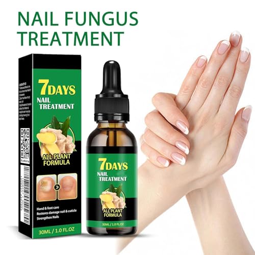 7days Nail Treatment, Ginger Nail Treatment,Nail Support Nail Care,Ginger Nail Growth Serum, Ginger Cuticle Care Oil for Nails (3PCS)