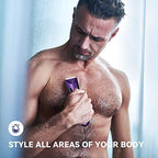 VINATO Electric Body Hair Trimmer - Manscape Ball Trimmer, Groin Hair Trimmer for Men, Waterproof Ball Shaver, USB Recharge Dock Replaceable Ceramic Blade, 90 Mins Battery Life