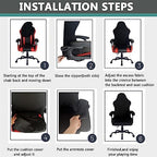 OQHAIR Stretch Gaming Chair Cover - Ergonomic, Washable, Dark Gray