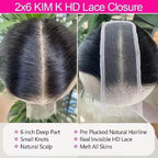 2x6 HD Lace Closure with Bundles 10 12 14+10 Inch Straight Bundles with Closure Human Hair 100% Unprocessed Brazilian Virgin Weave Bundles Human Hair 3 Bundles Deals with Closure
