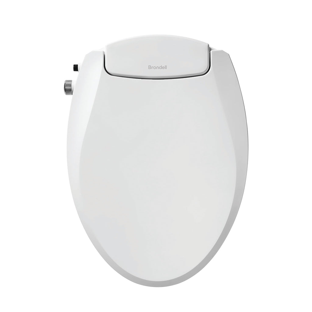 Brondell Bidet Toilet Seat Non-Electric Swash Ecoseat, Fits Elongated Toilets, White - Dual Nozzle System, Ambient Water Temperature - Bidet with Easy Installation