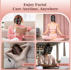 Red Light Therapy for Face, 3 Modes Portable Led Face Mask Light Therapy with Remote, Near-Infrared 850 Red Light Therapy Mask with Timing Function, Red Light Therapy at Home 180 LED Beads