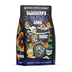 Bones Coffee Company Blueberry Blast Cake Flavored Coffee Beans, Medium Roast Ground Coffee Low Acid, Blueberry Pancakes Flavor (12 oz)