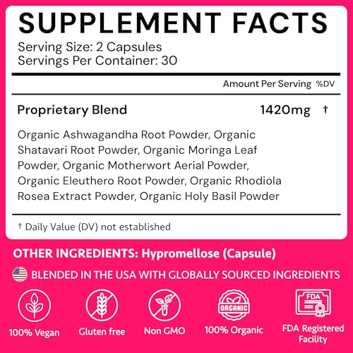 Ayurvedic Hormone Balance for Women | Cortisol Reducer | Mood, Energy, & Sleep Support | Regulates Estrogen | Stress Relief | Ashwagandha, Rhodiola, & Shatavari | Made in USA | 60 Ct. - OSH Wellness