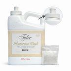 TYLER CANDLE COMPANY Glam Wash Diva 32 Fl Oz Laundry Detergent/with Dryer Sachet Single Pouch, Pull and Pour Spill Proof Cap c