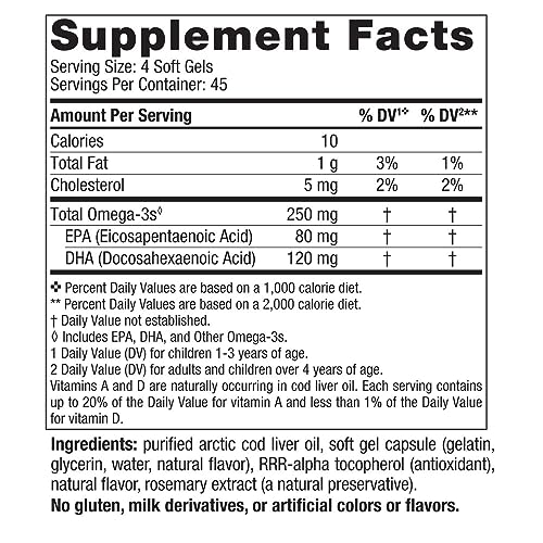 Nordic Naturals Children’s DHA, Strawberry - 180 Mini Chewable Soft Gels for Kids - 250 mg Omega-3 with EPA & DHA - Brain Development & Function - Non-GMO - 45 Servings