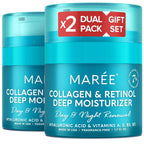 MAREE Face Moisturizer Collagen Cream for Face 2 Pack – Hyaluronic Acid & Retinol – Anti-Aging Wrinkle Creams – Crema Para La Cara