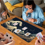 MTG Magic TCG Playmat - Rubber Play Mat With Smooth Surface for Trading Card and Battle Games - Tabletop Inked Game Mat, Retro Waves