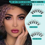 Lash Clusters Kit 320Pcs,50D Eyelash Extension Kit,Lash Bond and Seal Waterproof,Lash Remover for Individual Cluster Lashes Kit,Lash Applicator Tool for DIY Lash Extension Kit(D-Mix9-16mm Kit)