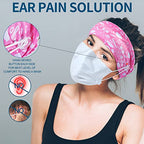 WILLBOND 8 Pieces Nursing Headbands with Buttons for Nurses Doctors Women Face Covering Ear Protection Holder Non Slip Elastic Hair Bands Wide Head Wraps for Spa Yoga Sports Workout (Cute Patterns)