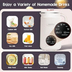 Nut Milk Maker Machine, 40oz(1200ml) Homemade Almond, Oat, Soy, Milk Shake, Plant Milk, Milk Machine Maker With Nut Milk Bag, Soy Milk Maker With Delay Start/Keep Warm/Cleaning/Boil Water