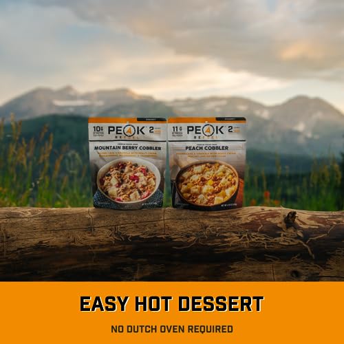 Peak Refuel Cobbler Variety 6-Pack | Real Ingredients | Ready in Minutes | Just Add Water | Premium Freeze Dried Backpacking & Camping Food | 2 Servings | Ideal MRE Survival Meal or Dessert (Variety 6-Pack)