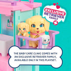 Little Live Pets Mama Surprise Families Pet Vet Playset, Baby Care Clinic Animal Hospital Play Set, 3 Puppies, Accessories, Vet Toy Gifts for Kids 5+
