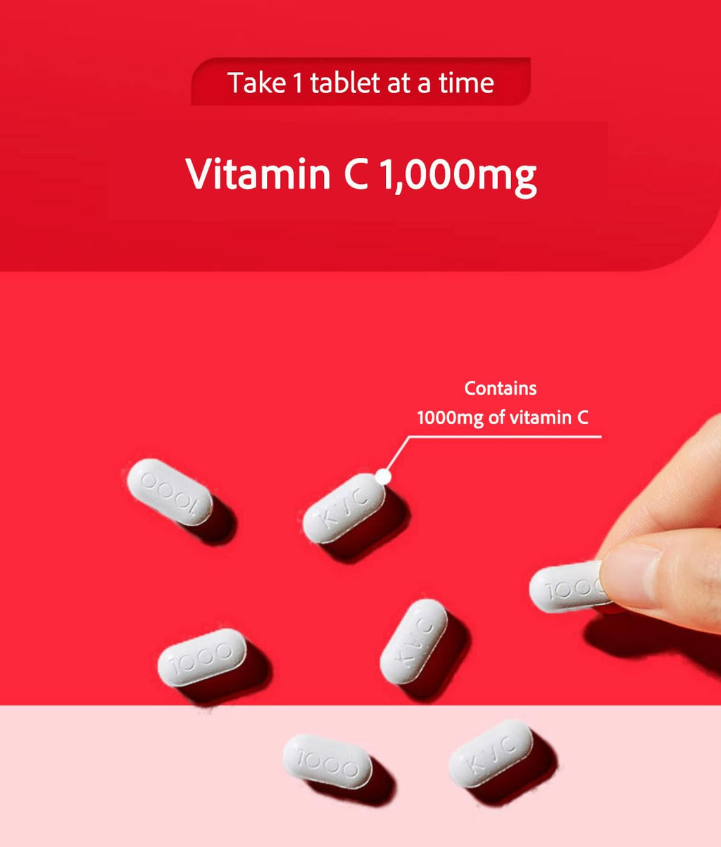 caincosmetic Korea Eundan High Potency Vitamin C 1000mg – 600 Tablets (20-Month Supply), Individually Packed for Freshness & Portability