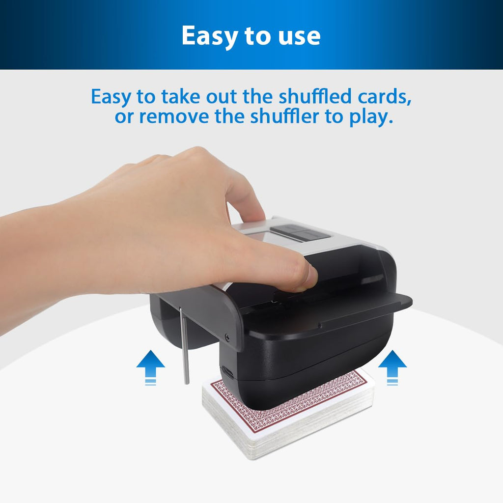 ShuffleBox Automatic Card Mixer S1 with Built-in Rechargeable 2000mAh Battery, Ultra-Silent 2-Stage Mixing Machine
