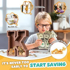 Summidate Wooden Letter Piggy Bank, Extra Thick Large Capacity Piggy Bank for Kids Boys Girls Toddler, Alphabet K Money Bank| Coin Box Birthday, Christmas, Festival