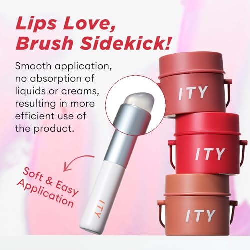 ITY Velvet Matte Finish Lip Stain-Mousse Textured Pudding Pot Lip Clay with Brush, Nude Shade, Dual-Use as Lipstick and Blush, Conceals Lip Lines, Rich Pigment, 0.21 oz (6g) in Sandalwood Rose