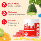 Bikini Area Exfoliator, 2% Kojic Acid Vitamin C & 7% AHA/BHA Even Skin Tone & Ingrown Hair - Underarm Scrub - Radian, Smoothe & Soften Body Scrub