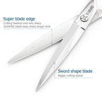 Barber Scissors 7" Professional Sliding Hair Scissors Willow Shape Sliding Hair Shears Professional Haircut Razor Edge 440c Barber Shears KINSARO for Hairdresser Barbershop or Home Use