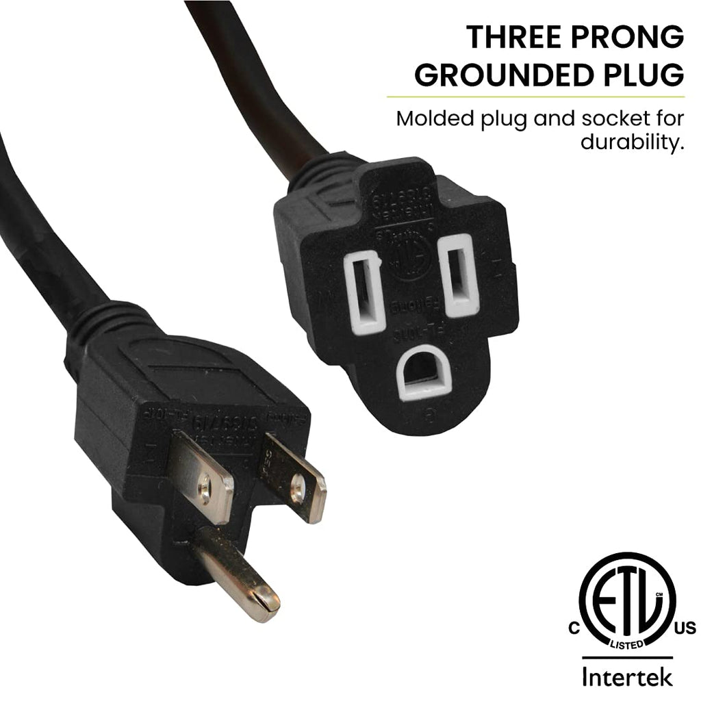 Go Green Power Inc. (GG-14000BK) 12/3 SJTW Outdoor Extension Cord, Black, 100 ft