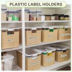 Tatuo 200 Pcs Plastic Wire Shelf Label Holders Clear Reusable Price Tags Display Shelf for Pantry Retail Merchandise Supermarket Bins Clip on Price Labels Signs for Card Shop Market Basket