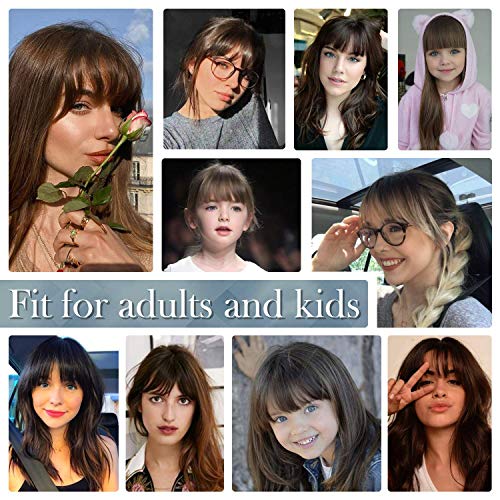 BARSDAR Human Hair Clip in Bangs - French Thick Human Hair Bangs Clip in Extensions for Women - Auburn Hair Bangs Clip on Fringe Real Human Hair Bangs Hairpieces Daily Dyeable - Medium Auburn