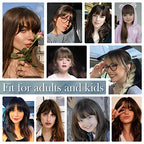 BARSDAR Human Hair Clip in Bangs - French Thick Human Hair Bangs Clip in Extensions for Women - Auburn Hair Bangs Clip on Fringe Real Human Hair Bangs Hairpieces Daily Dyeable - Medium Auburn