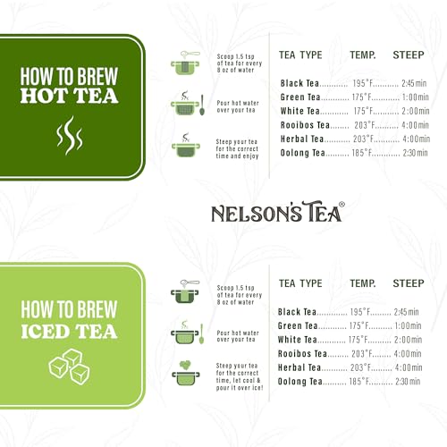 Nelson's Tea Chamomile Honey Vanilla - Herbal Loose Leaf Tea, Curated Blend with Honeybush, Chamomile, Lemongrass, Licorice Root, Toasted Coconut, and Bee Pollen - Perfect for Bedtime Brew (16 oz)