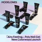 Modelones 12 Colors Poly Nail Extension Gel Kit Pink Black White Red Glitter Poly Nail Gel All Seasons Classic Colors Builder Nail Gel Set Holiday Manicure DIY Design Salon at Home Beauty Gifts