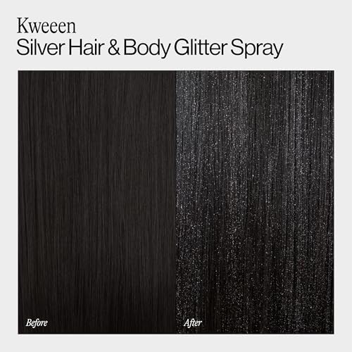 Eva NYC Kweeen Silver Hair and Body Glitter Spray, 4.9 oz