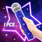 Sanwuta Fake Microphone Prop Sparkly Bling Rhinestones Plastic Play Microphone Pretend Glitter Bedazzled Mic for Cosplay Party Costume(Royal Blue)