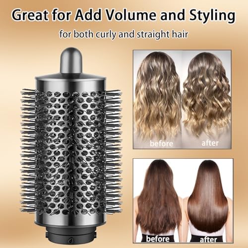 Large Round Volumizing Brush for Dyson Airwrap Attachments Bigger Round Brush Attachment for Dyson Air Wrap Styler HS05 HS01, Fluff up and Volumize for Styling (Iron)