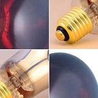 2 Pack Heat Lamp Bulb R40 250 Watt Roasted Red Infrared Explosion Proof Glass Heat Lamp Bulb for Reptiles, Chicks, Food, Bathroom, and Light Therapy, Use E26 Base