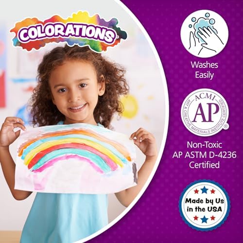 Colorations - SWT16 Simply Washable Tempera Paints, 16 fl oz, Set of 11 Colors, Non Toxic, Vibrant, Bold, Kids Paint, Craft, Hobby, Arts & Crafts, Fun, Art Supplies