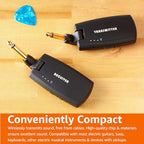 Amazon Basics Digital Wireless Guitar System Transmitter/Receiver with Rechargeable Batteries, Black