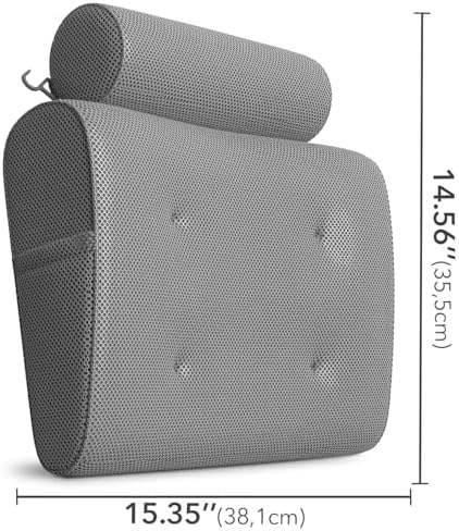 Everlasting Comfort Luxury Bath Pillow - Head, Neck, Back Soft Cushion for Bathtub, Spa & Relaxation