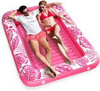 Inflatable Tanning Pool Lounger Float - Jasonwell 4 in 1 Sun Tan Tub Sunbathing Pool Lounge Raft Floatie Toys Water Filled Tanning Bed Mat Pad for Adult Blow Up Kiddie Pool Kids Ball Pit Pool