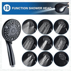 7.5" Rotatable Dual Shower Head with Handheld Combo, Kids Friendly Low 3-Way Diverter, Adjustable Slide Bar for Whole Family Use, Enjoy High Pressure Rainfall Spa Shower, Matt Black