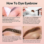 Libeauty Eyelash and Eyebrow Color Kit Brown Instant Hair Color Kit for Lash and Brow Perfect Partner for Lash Perm/Lift/Lamination Treatment Voluminous Coloring