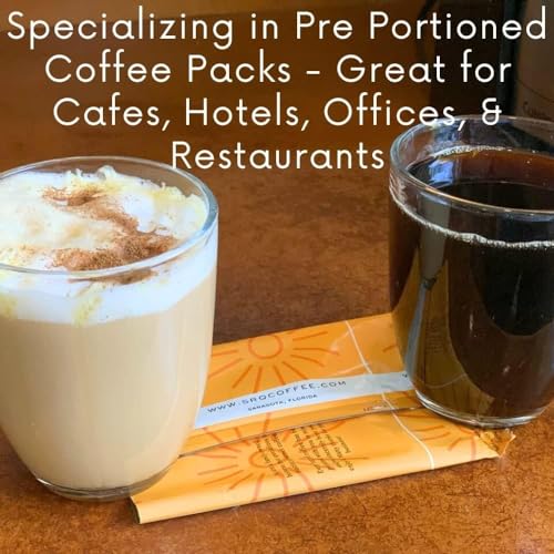 Sarasota Coffee Ground Packets | Gourmet Flavored Medium Roast Grounds Coffee Packs | Salted Caramel | Low Acid Mold Free Individual Single Pot Pouches for 12 Cup Coffee Maker | 2 Ounce Bags, 12 Count