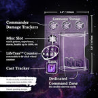 NERD GEAR Commander Essentials Kit - Ultimate Accessory for MTG Commander EDH - MTG Command Zone Tray - Health Counter - Spin Down Dice - Dry Erase Tokens (Mystic Purple)