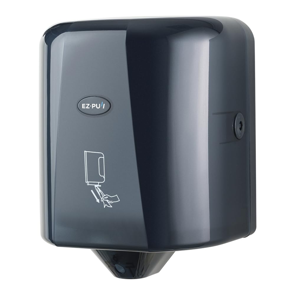 EZbrnd Wall Mount High Capacity Centerpull Paper Towel Dispenser for Commercial/Washroom/Office/FoodService, Pearl Black