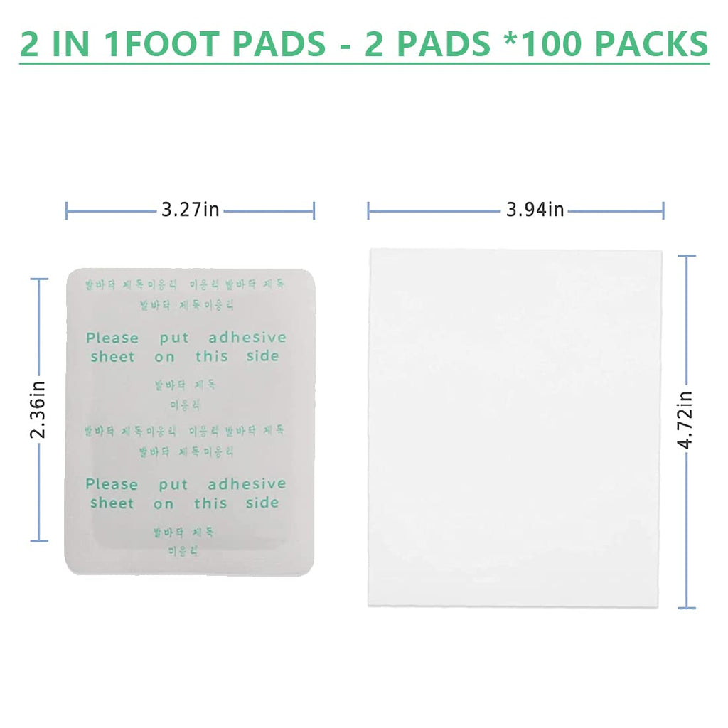 100PCS Natural Bamboo Vinegar Foot Pads Foot and Body Care | Deep Cleansing Foot Paches for Stress Relief, Better Sleep Suitable for Travel or Home Use